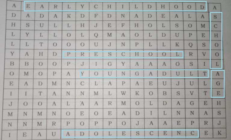 Crossword PuzzleEncircle the group of letters to form a word related to