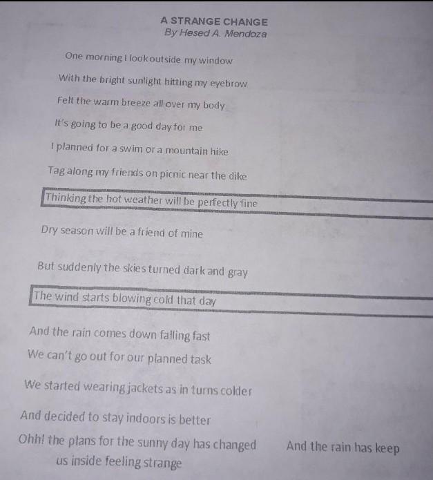 Guide Questions 1. What do you think is the poem about? 2.based on the