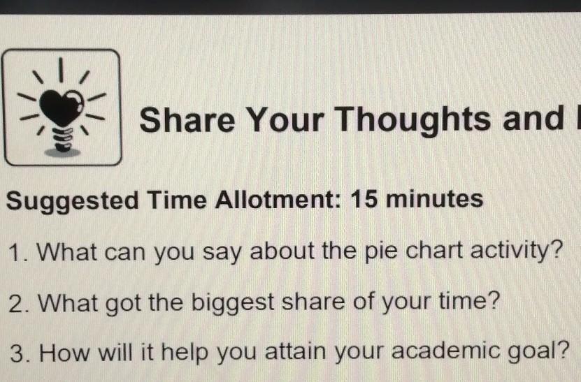 Share Your Thoughts and FeelingsSuggested Time Allotment 15 minutes1