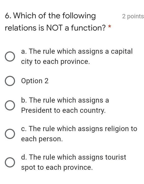 Which of the following relation is function? Brainly.ph