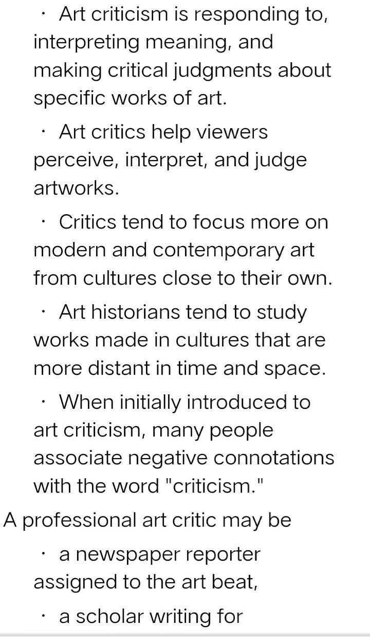 Basic art criticism compare and contrast Brainly.ph