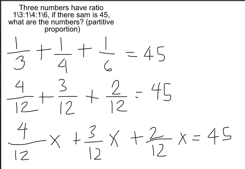 three numbers have ratio 1\31\41\6, if there sam is 45