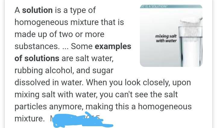 Which is an example of solution Brainly.ph