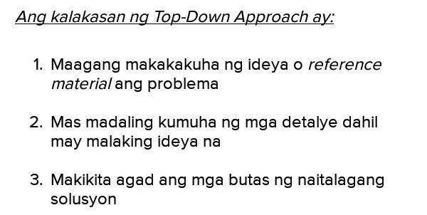 Kahinaan Ng Top Down Approach