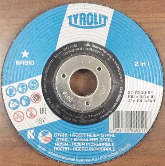 TYROLIT Grinding Disc 4, Basic 2 in 1 (100x6.0x16mm) 27 A30QBF Lazada PH