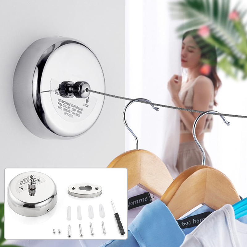2.8M Telescopic Clothesline Retractable Dryer Clothes Line Invisible