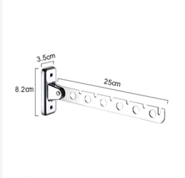 6 Hole Stainless Steel Folding Wall Hanger Retractable Clothes Rack