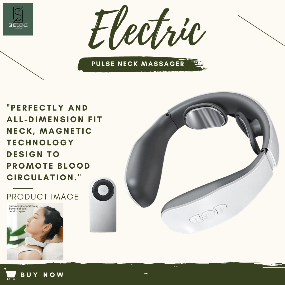 Neck Massager Electric Smart Pulse Relieve Pain Voice Prompt Cervical