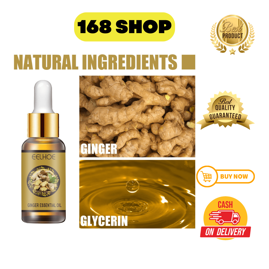 100 EELHOE 30ml Natural Drainage Ginger Essential Oil Plant Aroma Oil