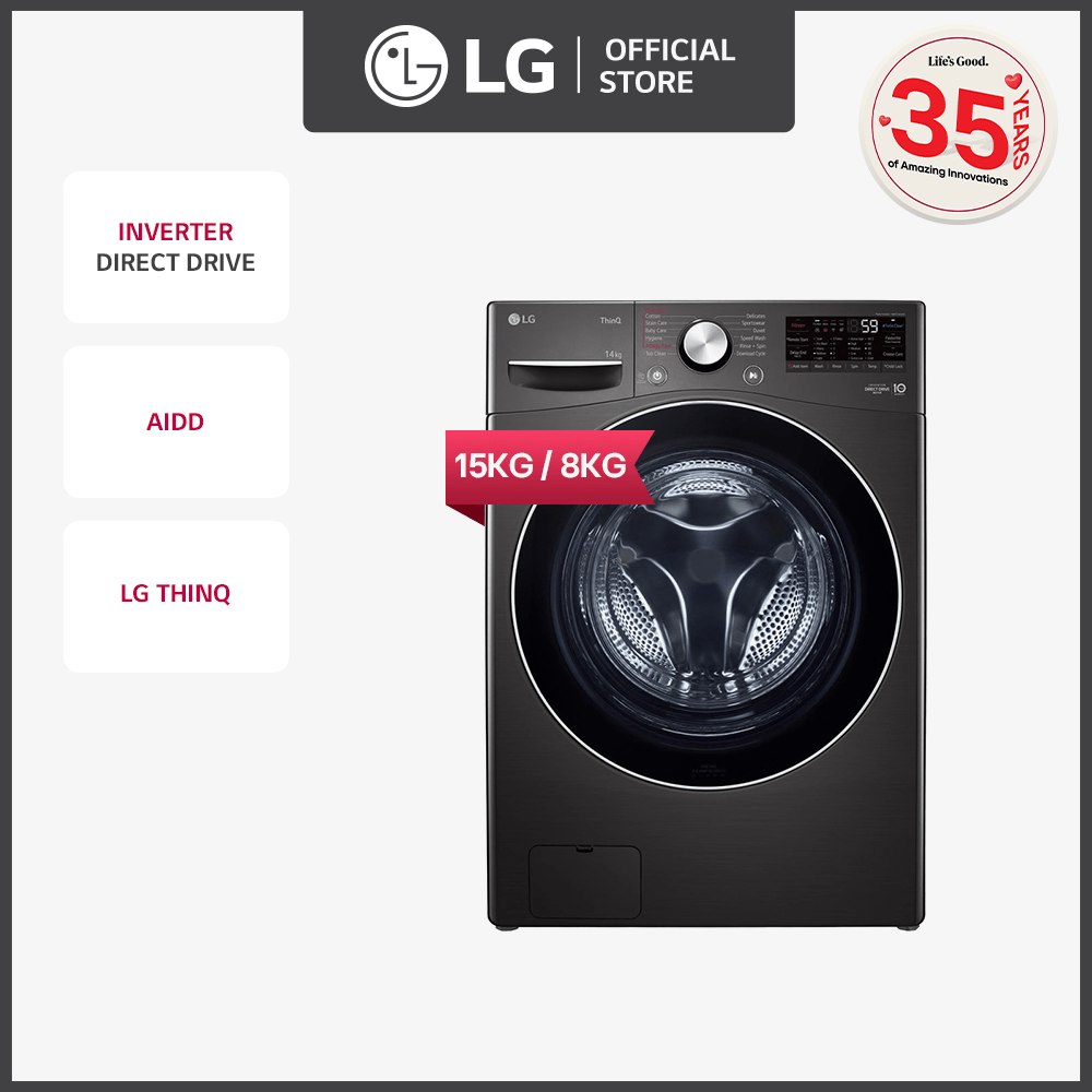 LG Washing Machine Direct Drive Front Load Washer And Dyer 15 kg Wash and 8kg Dryer Capacity