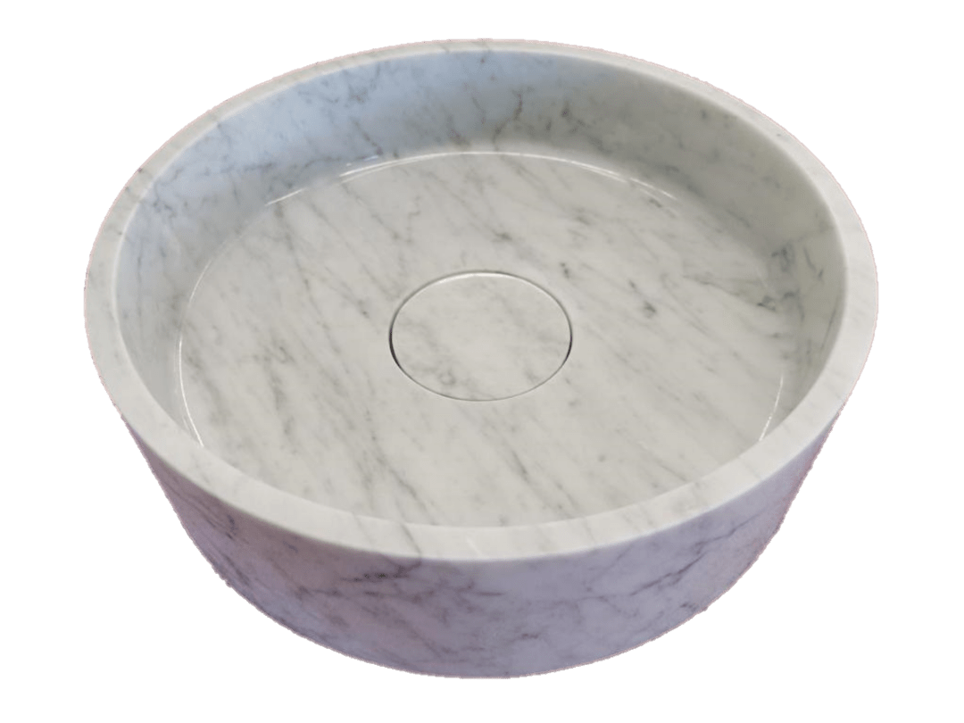 Wash basin Marble Carrara White made from 100 natural marble stone