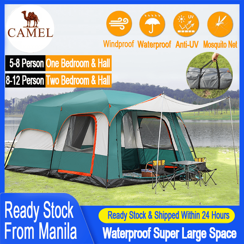 Original CAMEL Outdoor 312 Person Large Camping Tent Waterproof Family Tents High Quality