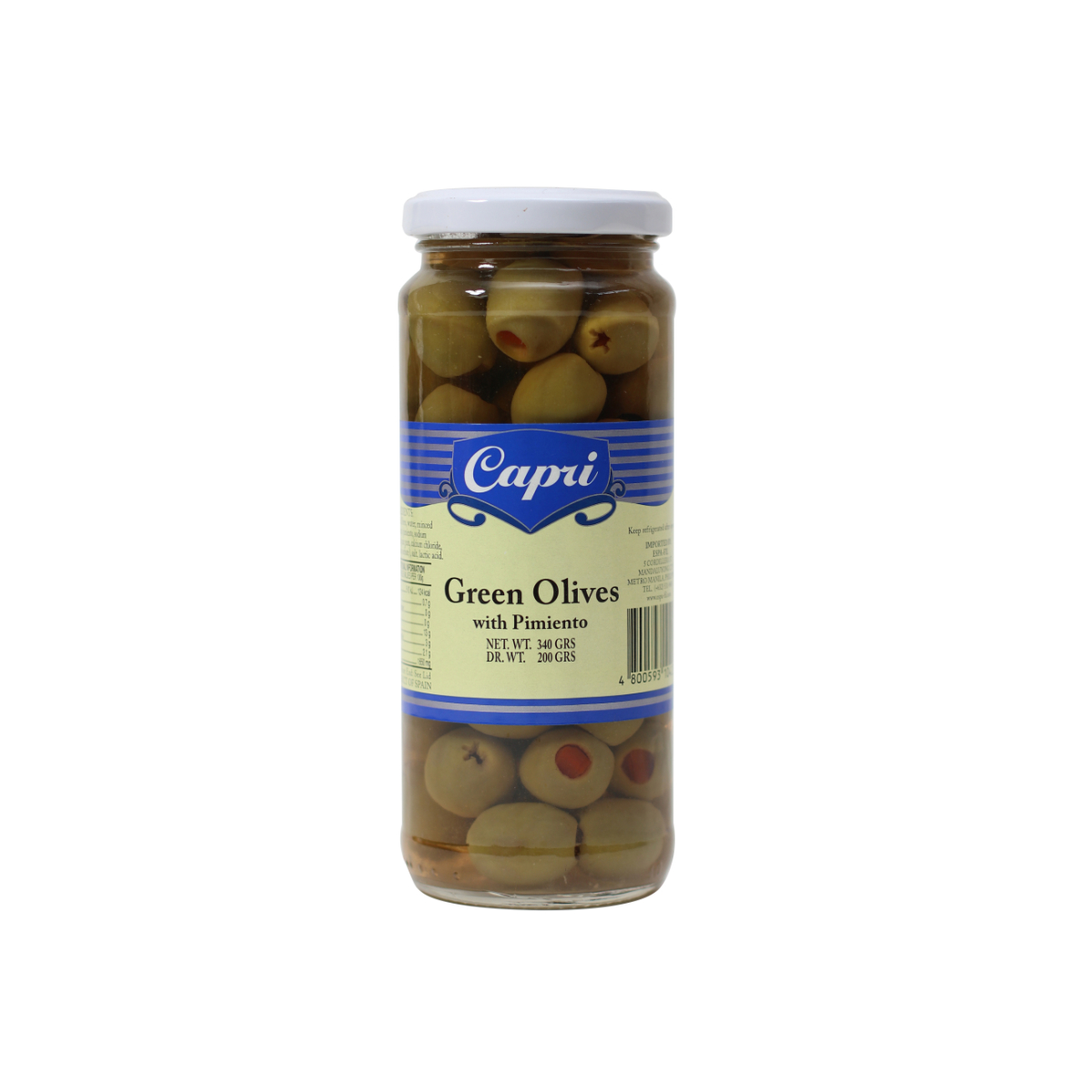 Capri Green Olives Stuffed with Pimiento 340g Lazada PH