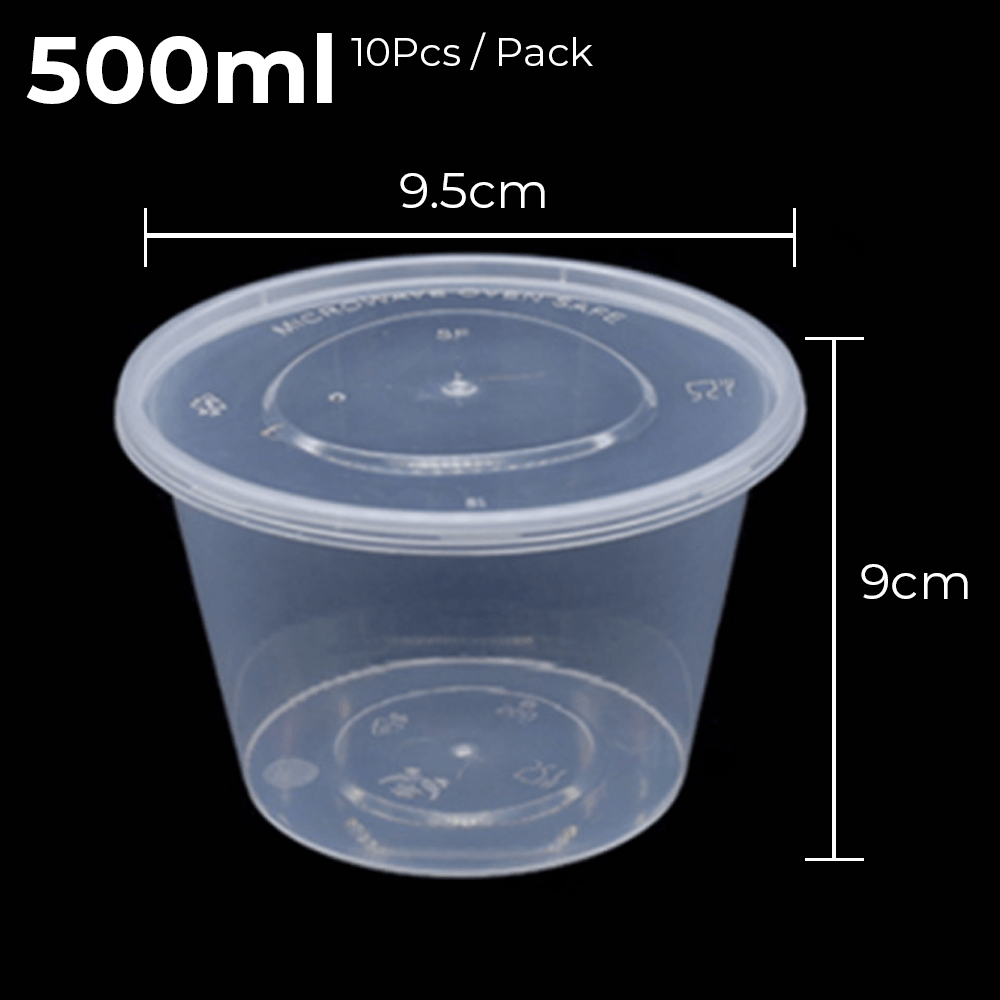 500ml 25oz Microwaveable Food Grade Round Container 10 Pcs Lazada PH
