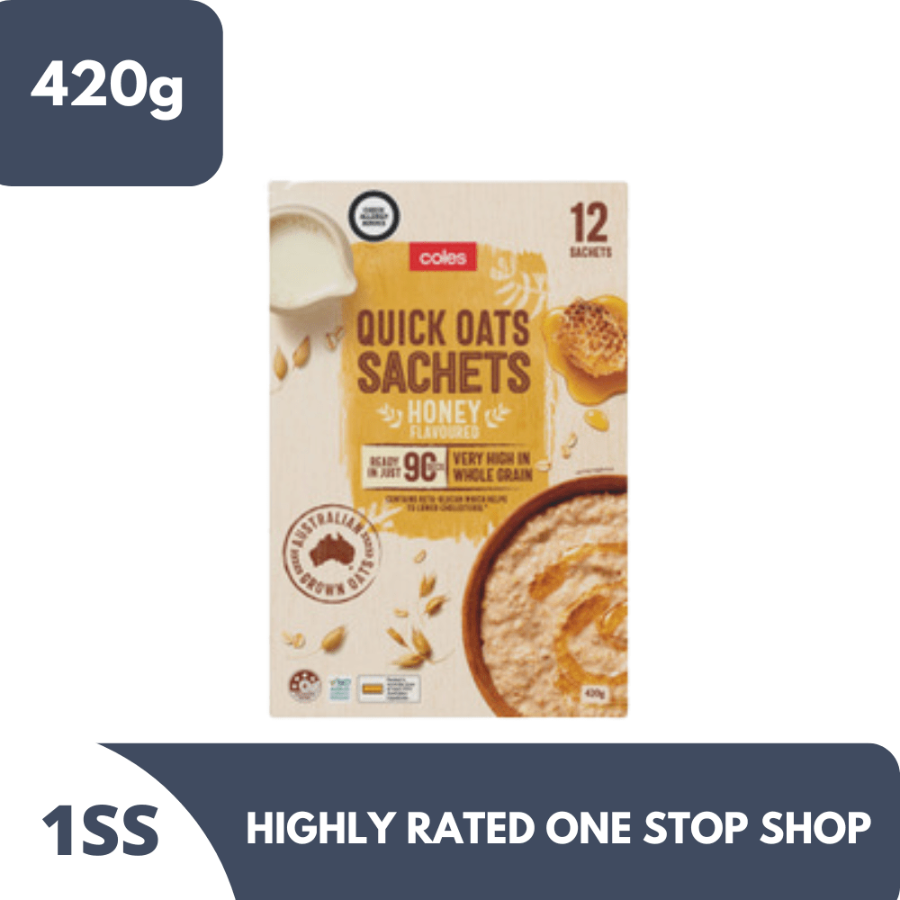 Coles Quick Oats Sachets, Honey Flavoured 420g Lazada PH
