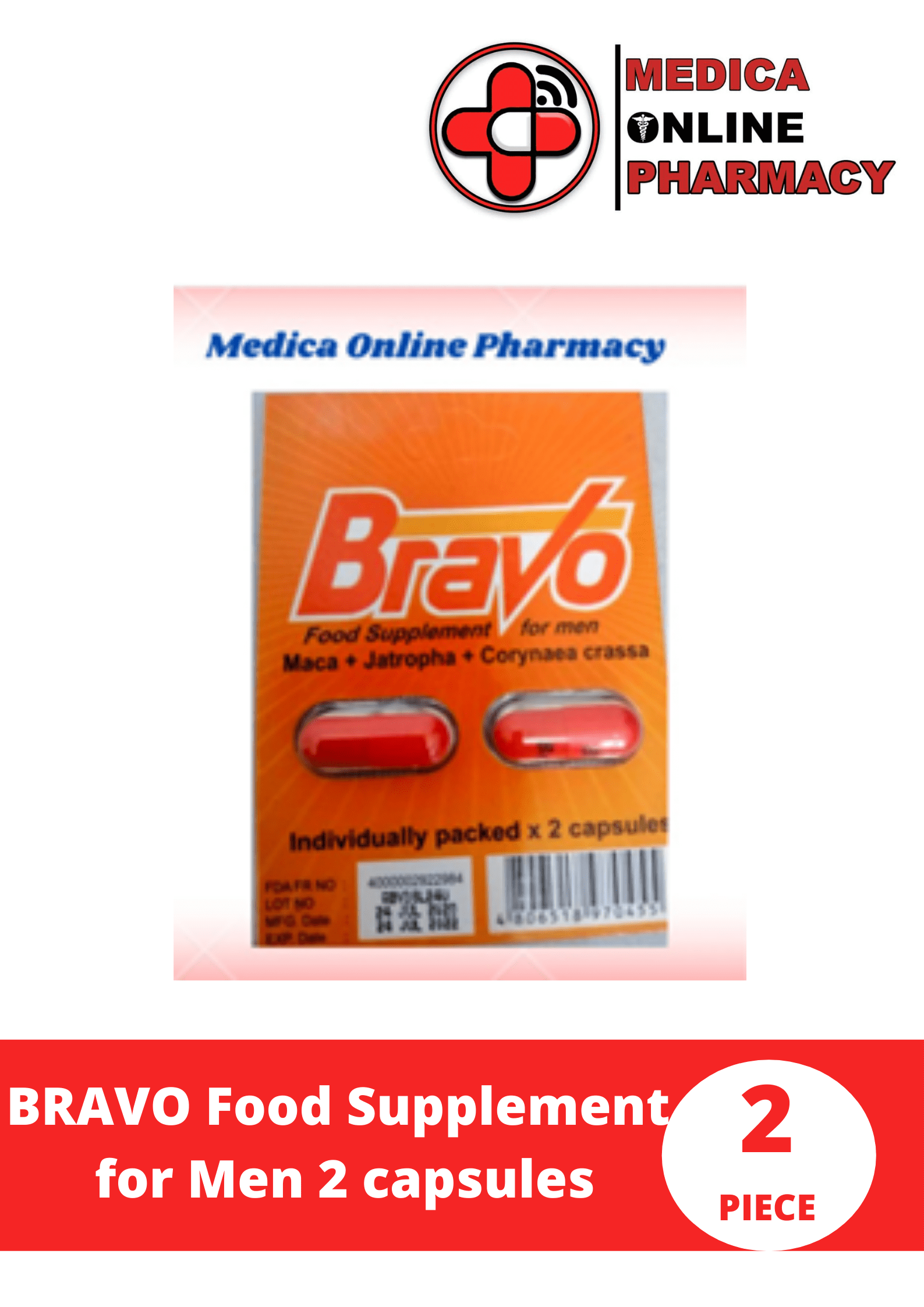 BRAVO Food Supplement for Men 2 capsules Lazada PH