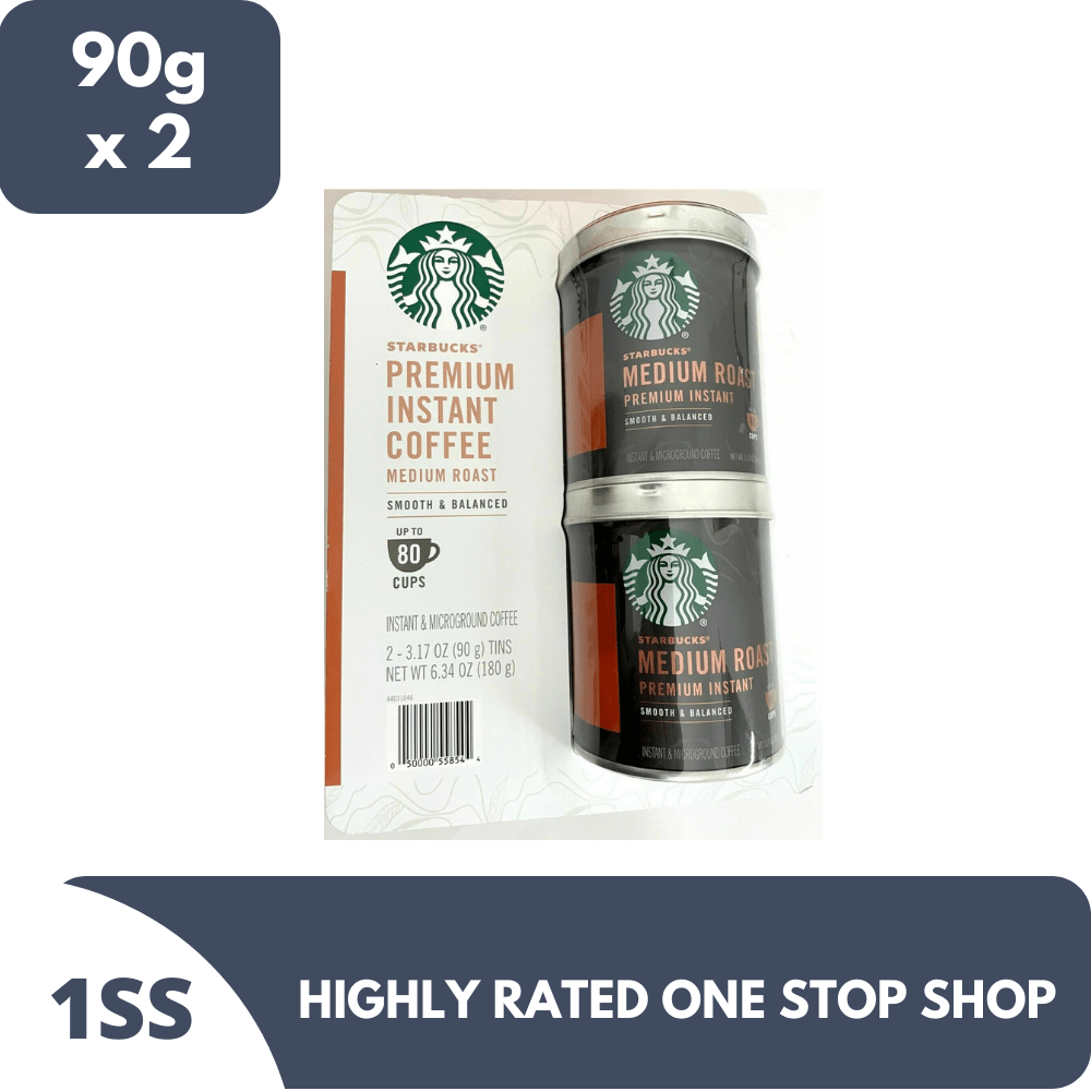 Starbucks Med Roast Premium Instant Coffee 2 tins x 90g Lazada PH