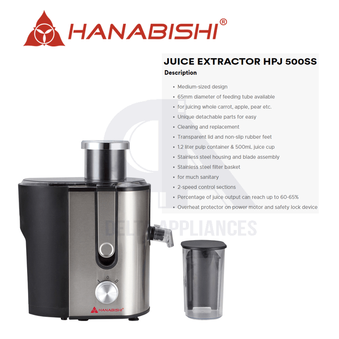 Hanabishi HPJ 500SS Juice Extractor Lazada PH