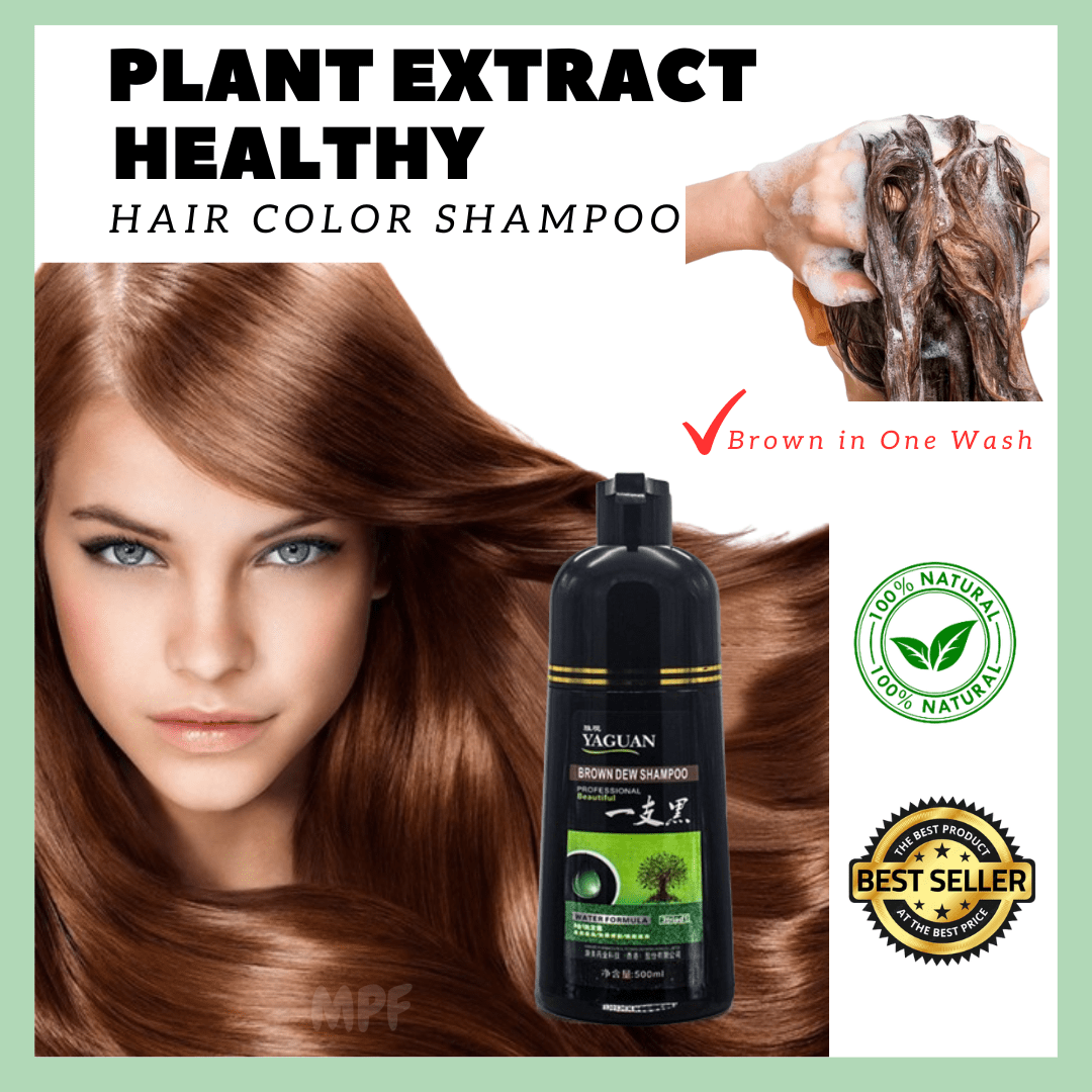 YAGUAN Brown Dew Shampoo 500 ml Hair Color Cream Chestnut Brown