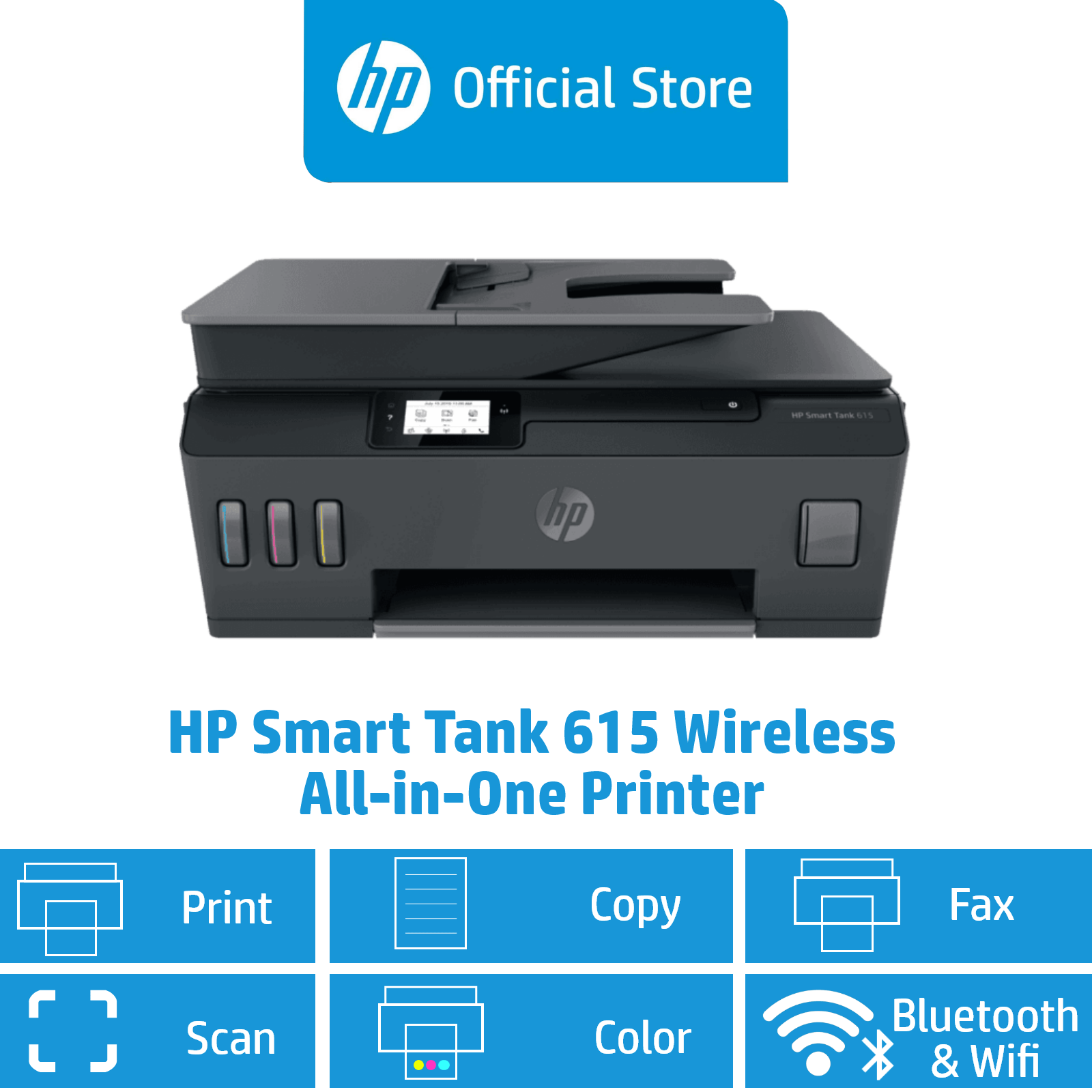 HP Smart Tank 615 AiO WL CISS Printer Print, copy, scan, fax, ADF and
