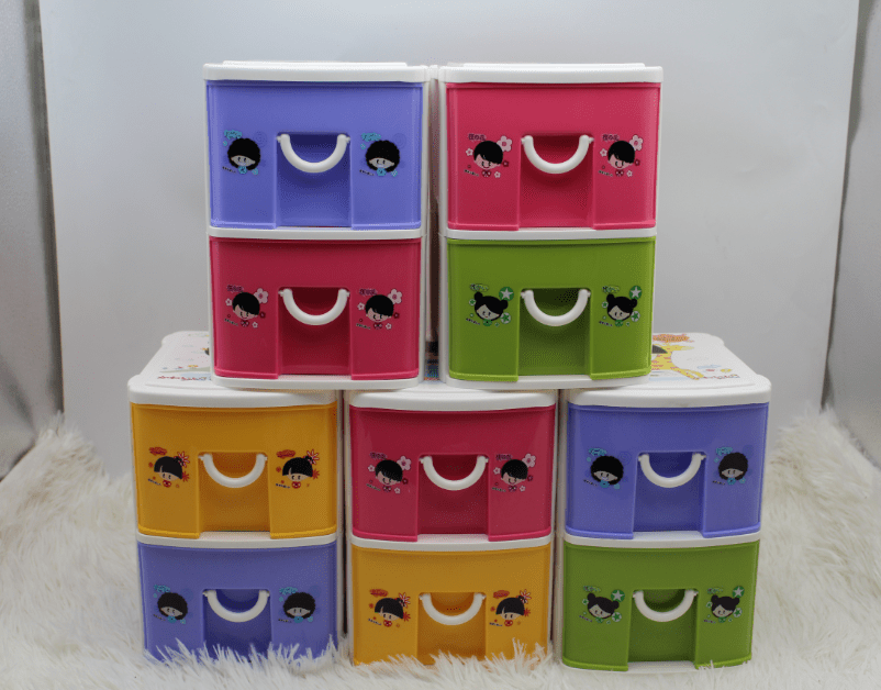 2 layer Multi purpose mini drawer Storage plastic desktop organizer mini drawer for