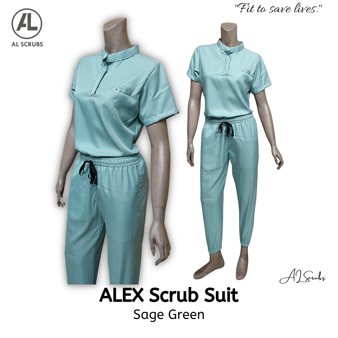 AL SCRUBS Alex Scrub Suit (Sage Green) Lazada PH