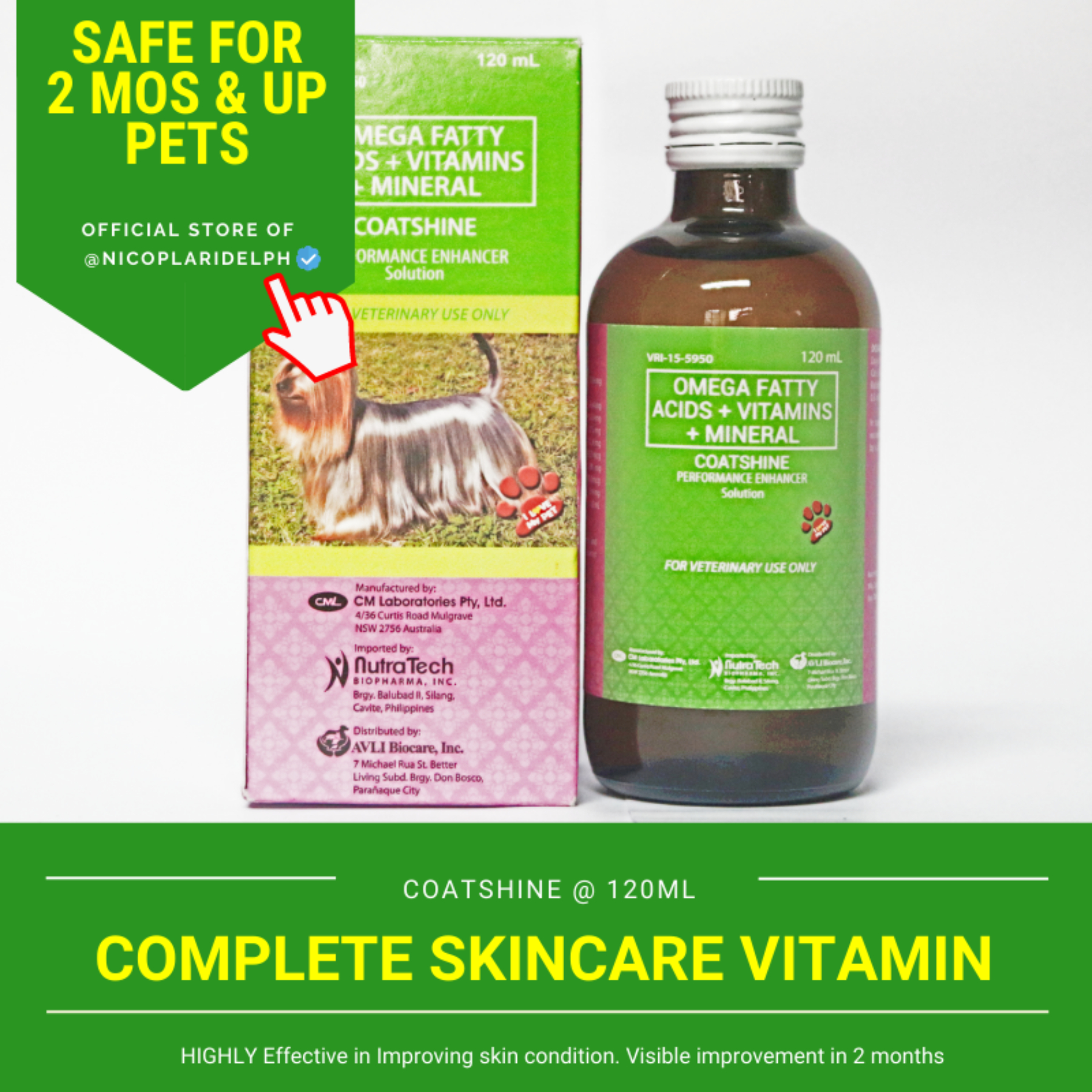 Coatshine with Omega Fatty Acids, Vitamin E, EPA, DHA, Zinc and Cod