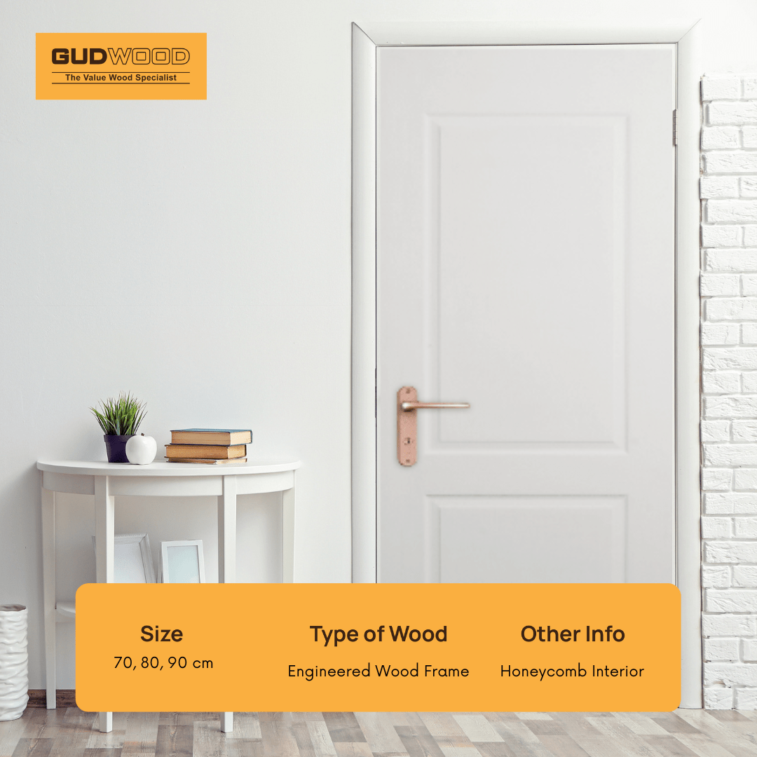 Matimco Gudwood Prime Moulded Wood Door 70x210 / 80x210 / 90x210, Easy