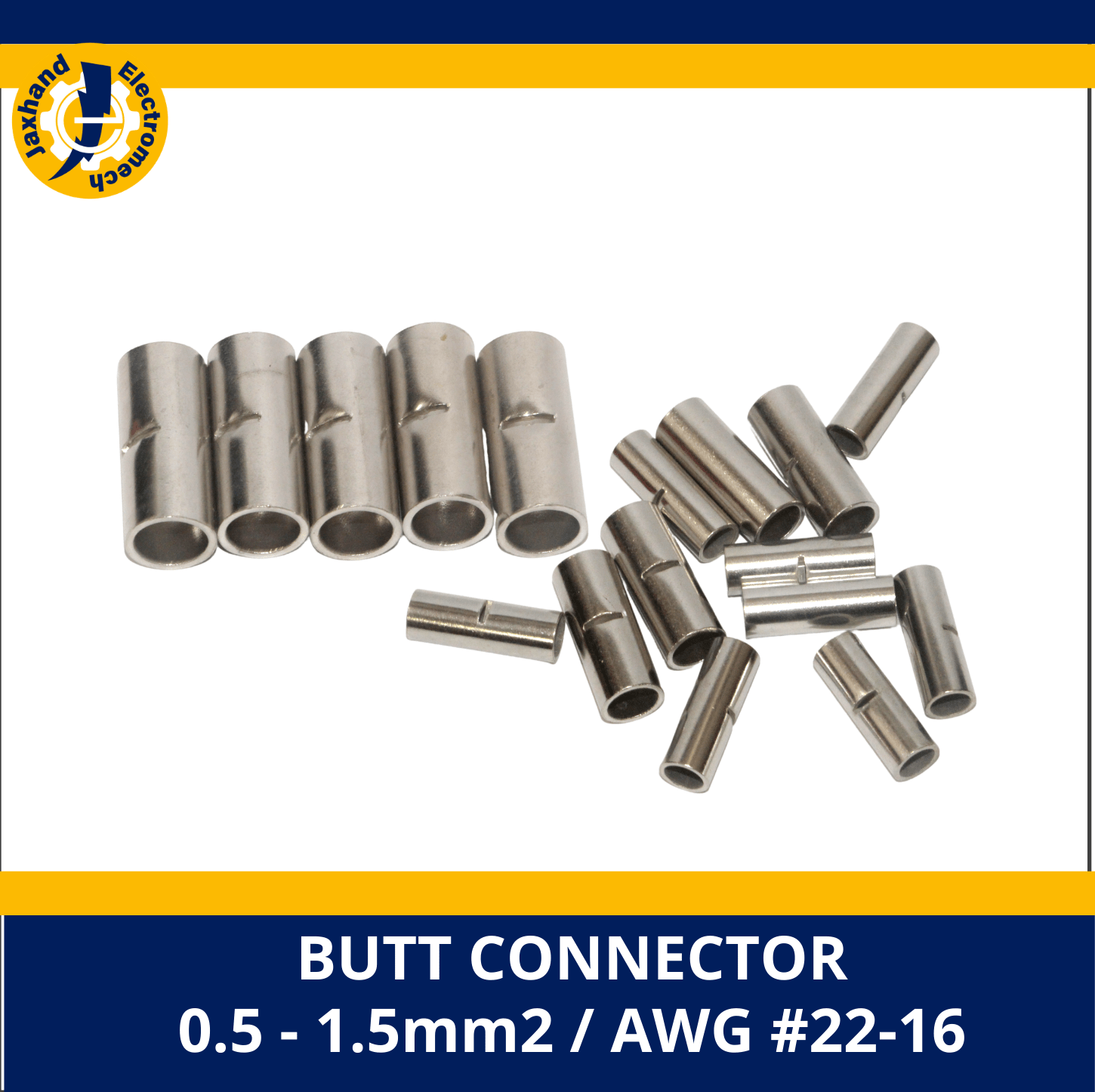 100pcs. Butt Connector NonInsulated AWG 22 10 (0.5mm2 TO 5.5mm2