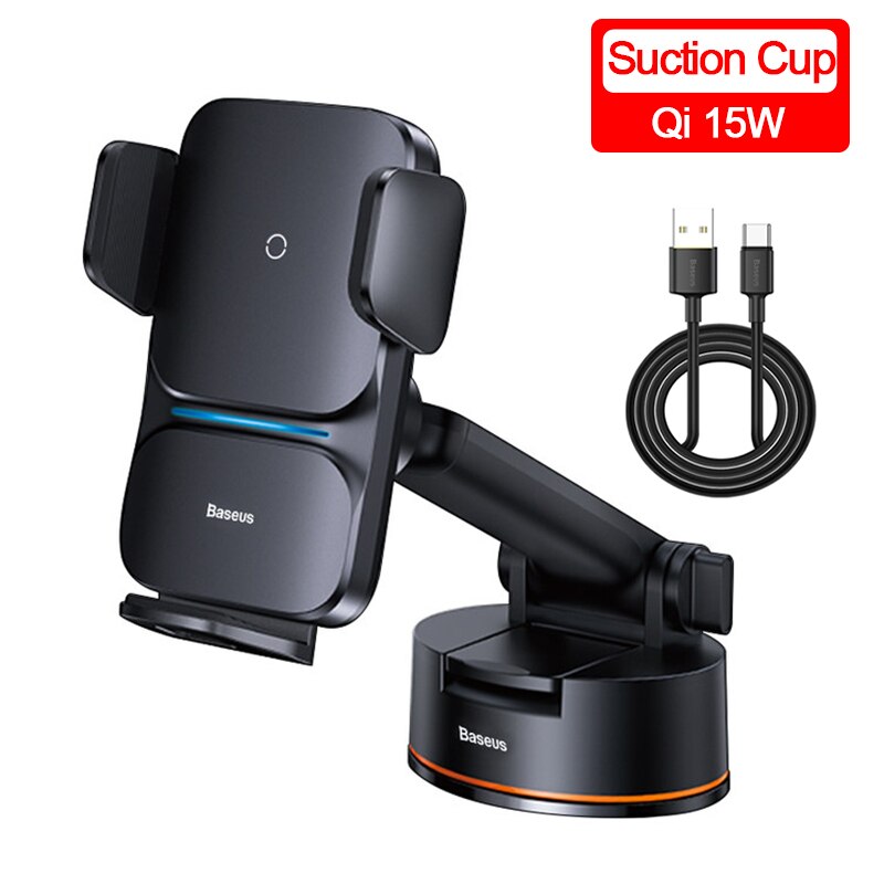 Baseus Car Phone Holder 15W Qi Wireless Charger Automatic Alignment