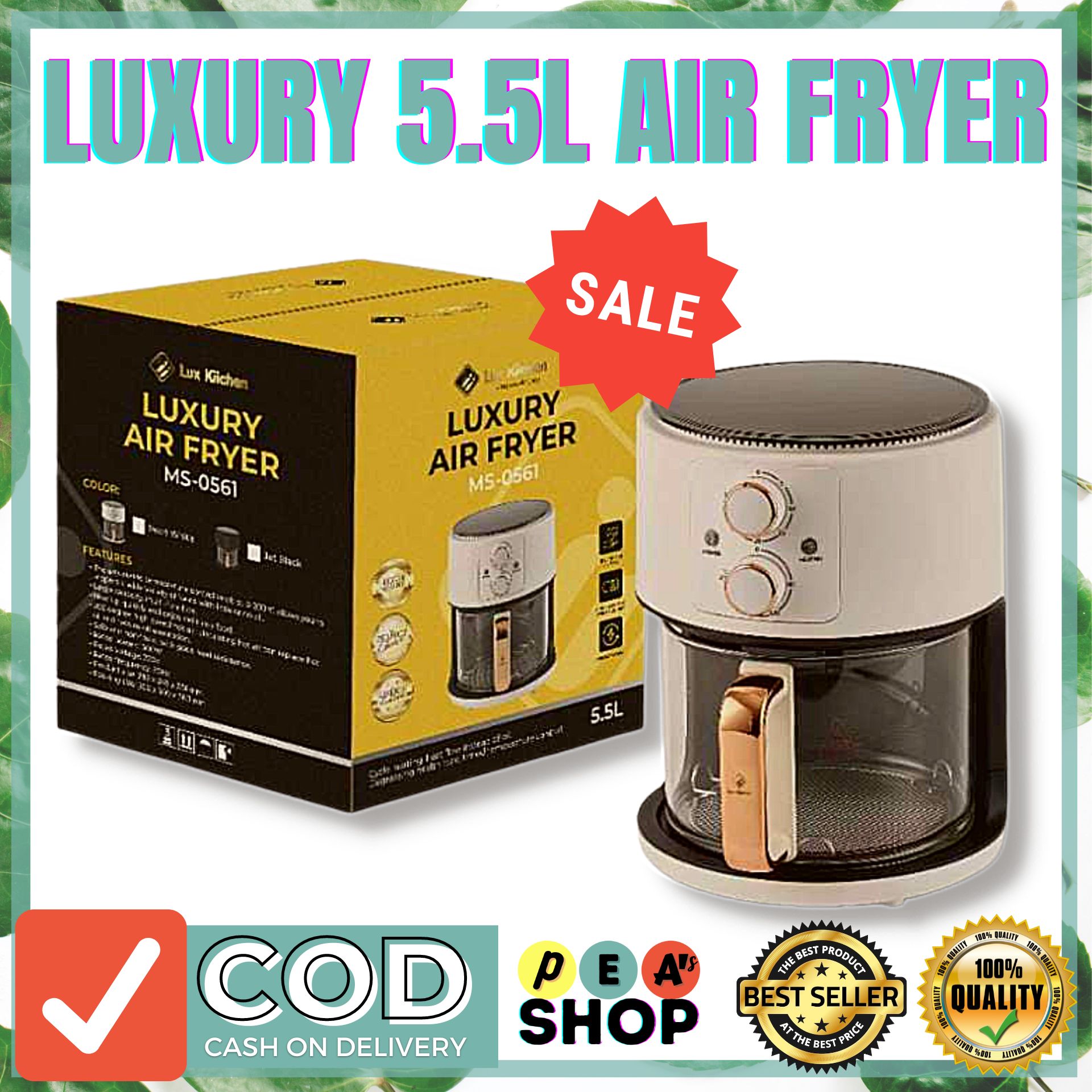 Pea's Shop BEST SELLING Luxury Air Fryer / Air Fryer on Sale / Air Fryer / Healthy Air Fryer