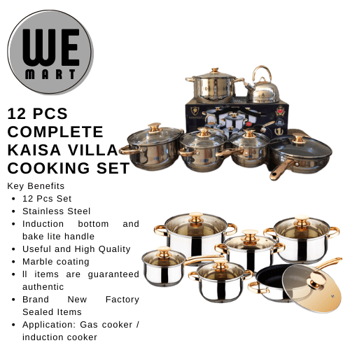 Nonstick Kaisa Villa KV1004 12 Piece Stainless Steel Induction