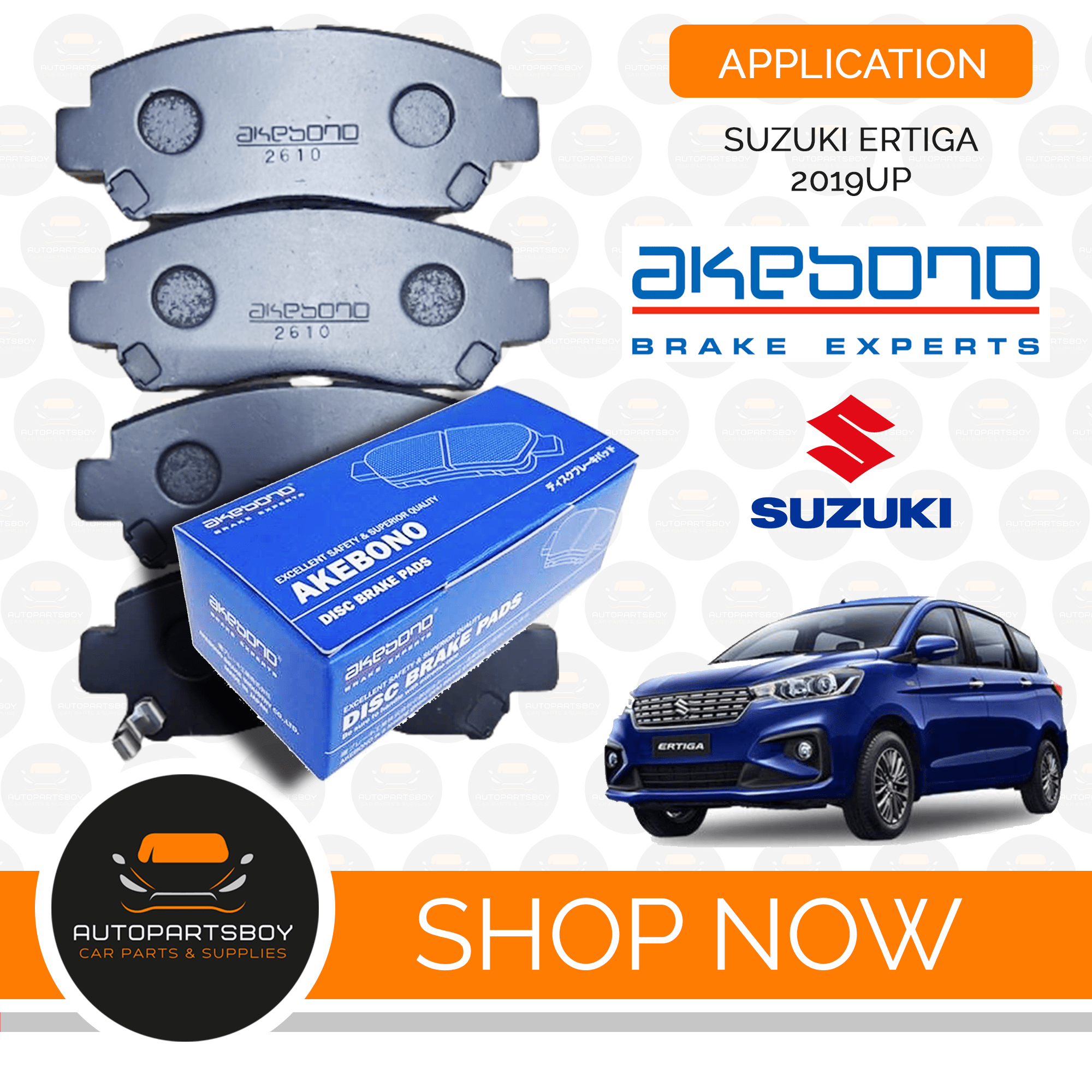 AKEBONO BRAKE PAD FOR SUZUKI ERTIGA 2019 2020 2021 2022 (NEW MODEL