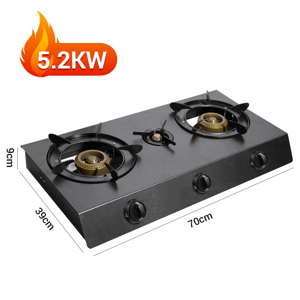Gas stove 3 burner gas stove desktop 4.0KW firepower design energy