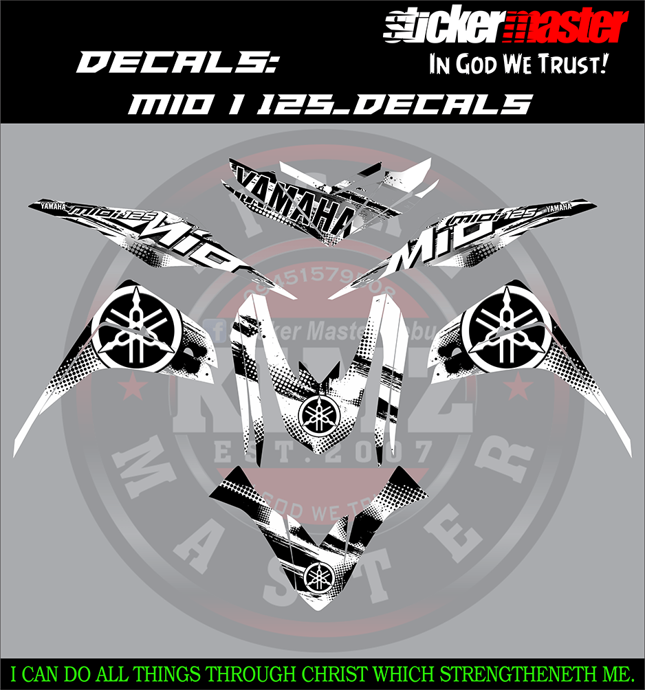 MIO i 125 DECALS YAMAHA (WHITE) Lazada PH