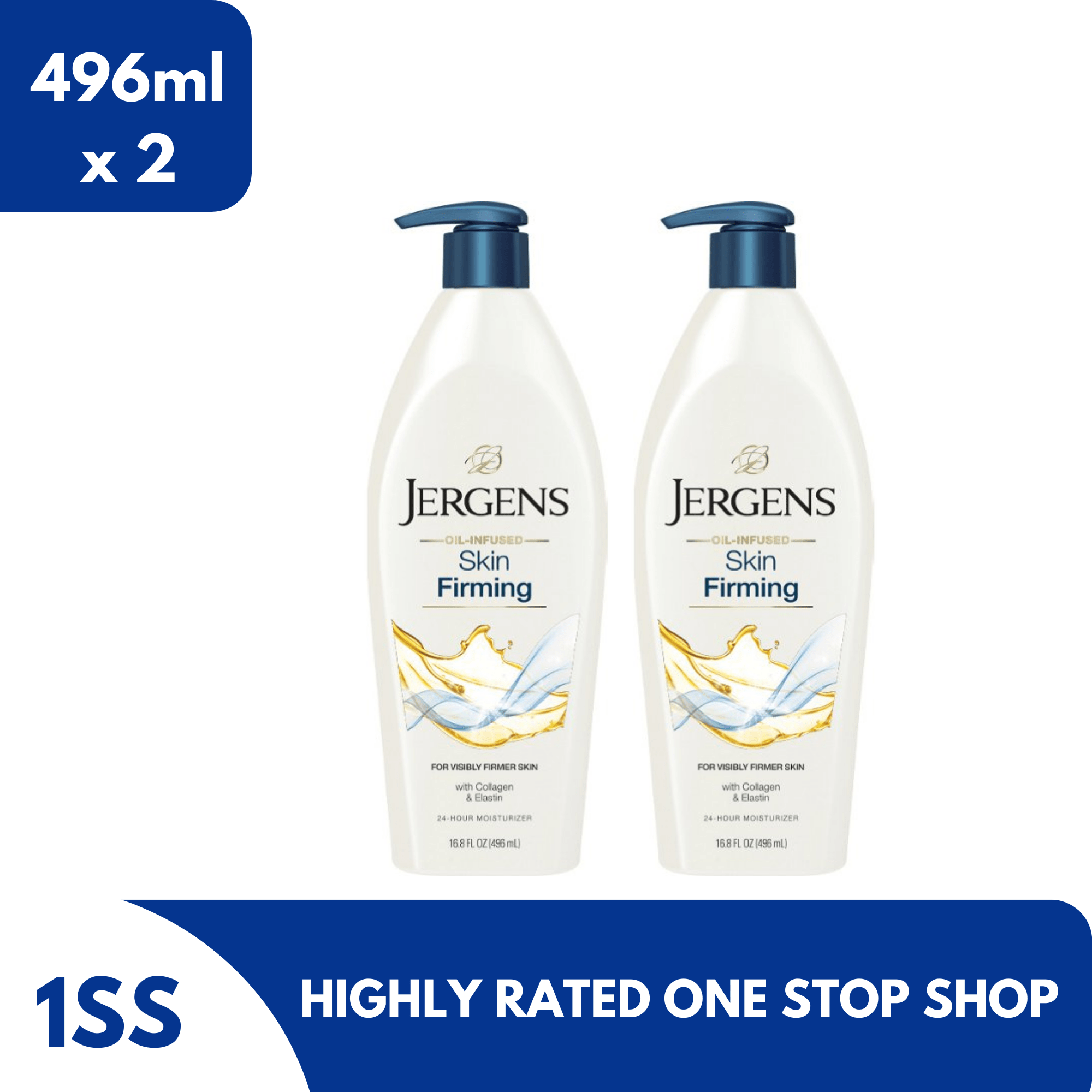 Jergens Oil Infused Skin Firming Body Lotion, 496ml set of 2 Lazada PH