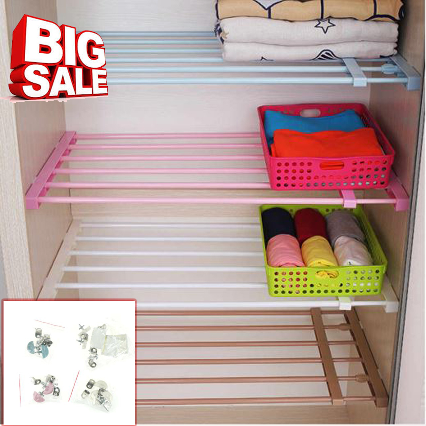 WARDROBE ORGANIZER Adjustable Closet Organizer Storage Shelf Wall