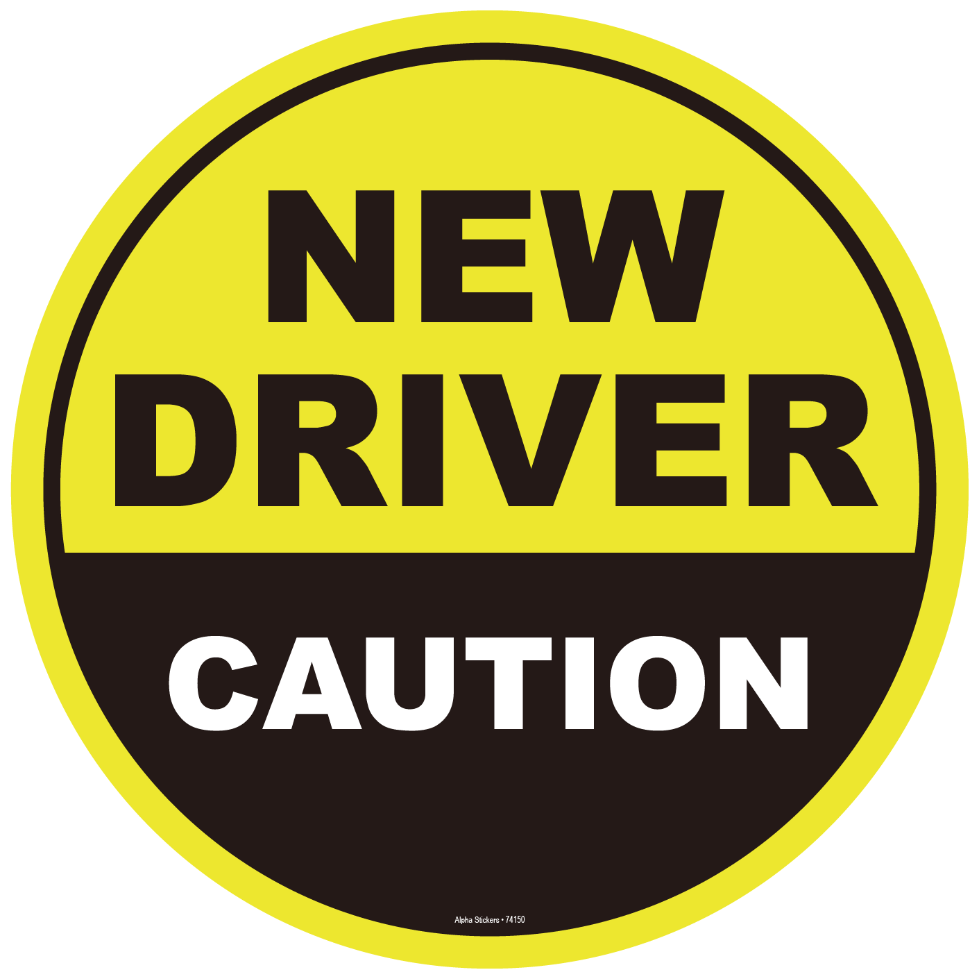 Caution New Driver Vinyl Sticker Size 4.7"W x 4.7"H Set of 2pcs