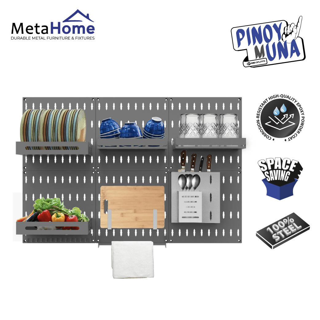 CUTTING EDGE Kitchen Organizer 2x3 Peg Board Powder Coated Pure Metal