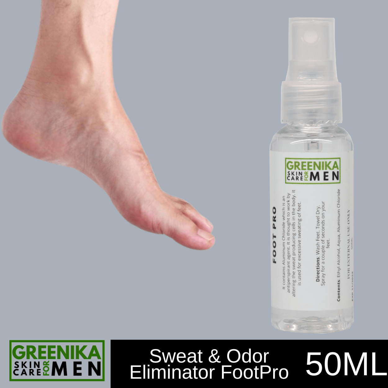 [ Anti odor + Anti sweat ] Greenika for Men FootPro Foot Spray