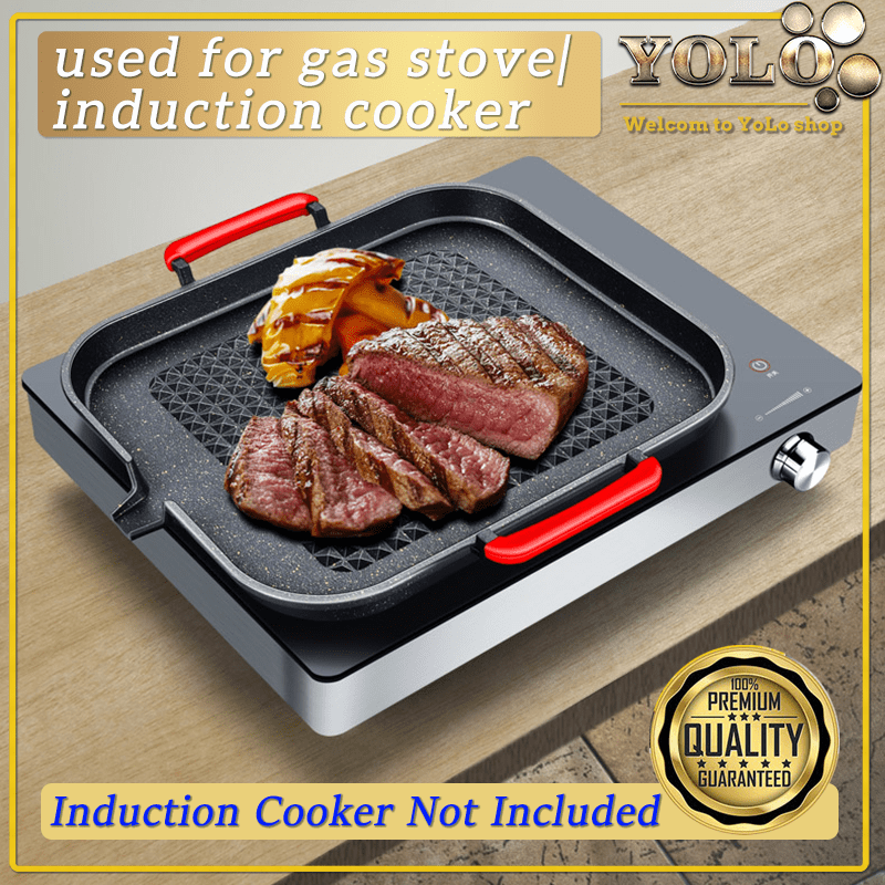 [Hot sale]Korean Grill Stove Top Pan Barbecue BBQ Kitchen NonStick Cooking Grill Pan Frying Pan