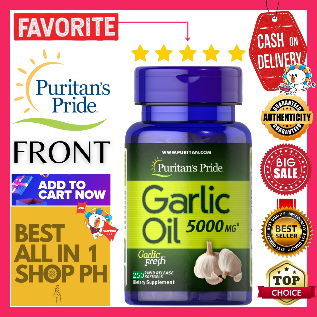 PURITAN'S PRIDE Garlic Oil 5000 mg, 250 Softgels Supports