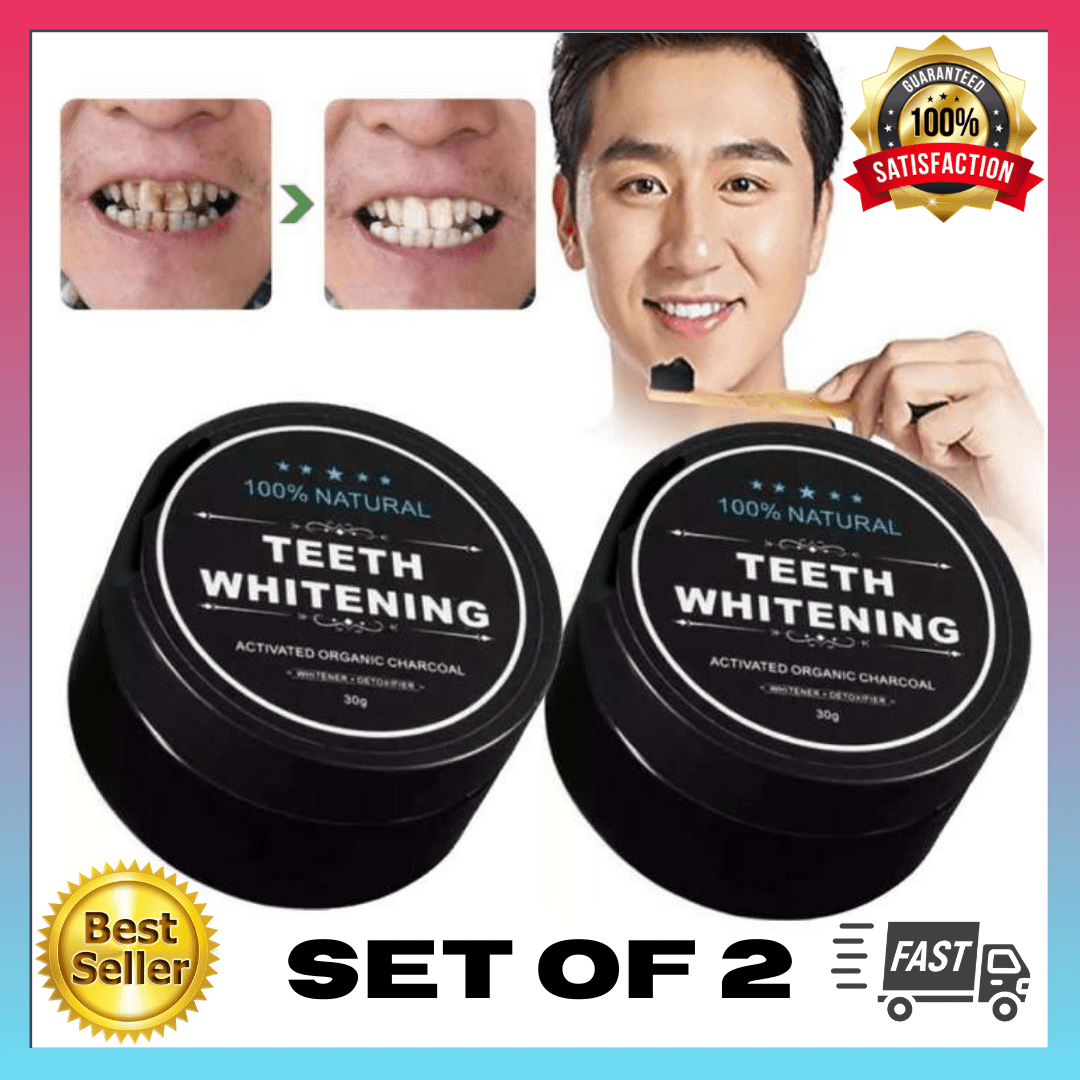 Teeth Whitening SET OF 2 Original Activated Organic Charcoal Powder