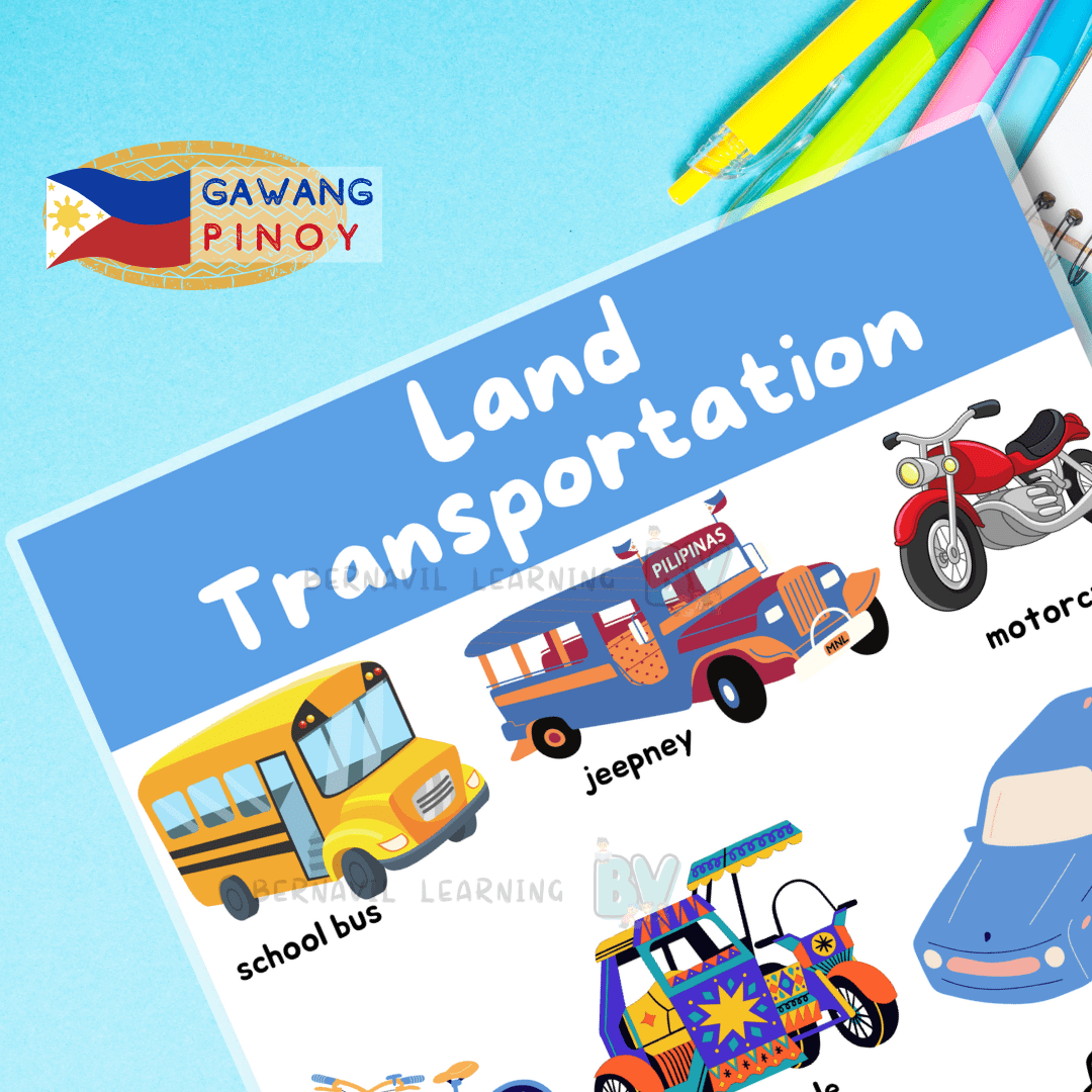 Land Transportation Chart Laminated Educational Chart Lazada PH