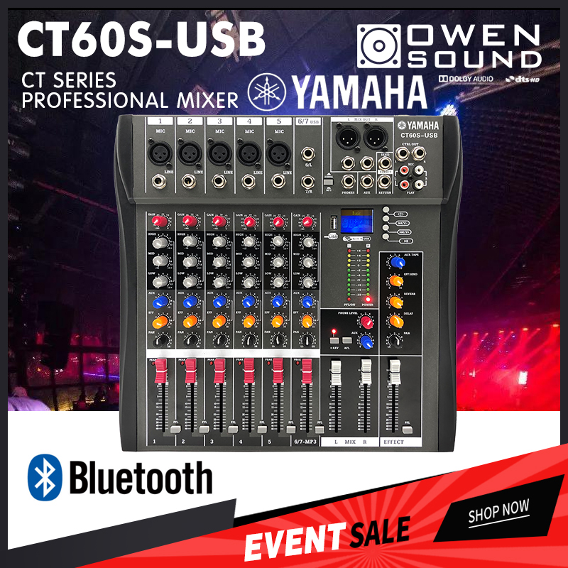 YAMAHA CT60S Series Stereo Mixer 6 Channel Bluetooth USB MP3 Audio