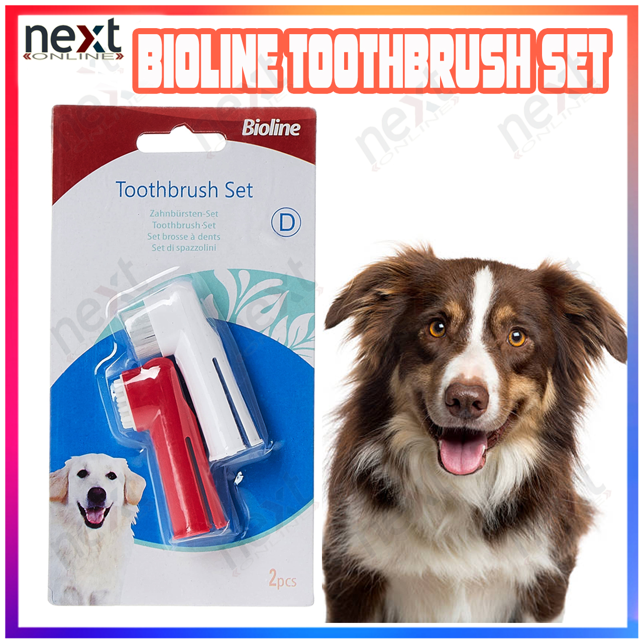 Bioline Toothbrush Set Finger Brush Dog Teeth Cleaning Finger Cover