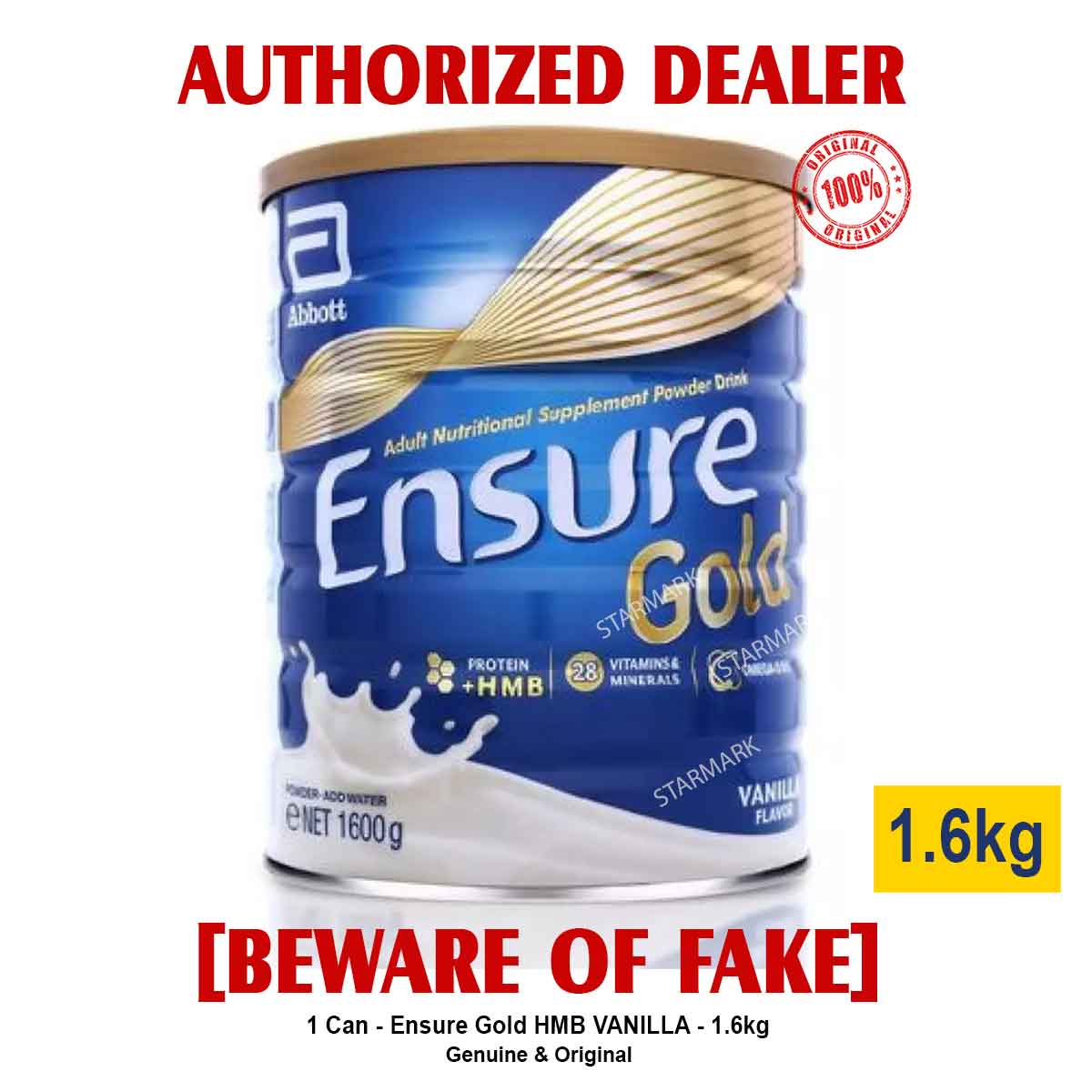 Ensure Gold Vanilla HMB 1.6KG Ensure Gold HMB VANILLA 1.6 Kilograms 1.6