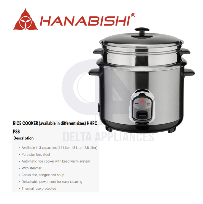Hanabishi HHRC 18PSS Rice Cooker (1.8L) Lazada PH
