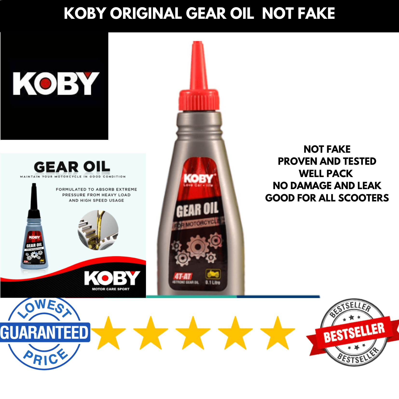 ORIGINAL KOBY GEAR OIL 100 ML NOT FAKE / TRANSMISSION OIL FOR ALL