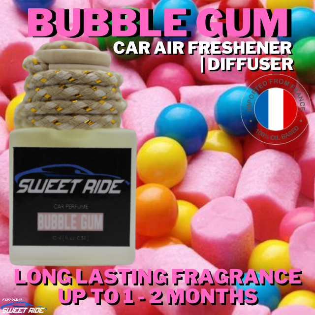 SWEET RIDE BUBBLE GUM, Bubble Gum Scent Car Air Freshener Car Perfume